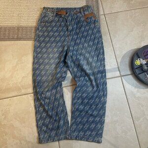 Celine Logo Denim Jeans with Gold Details